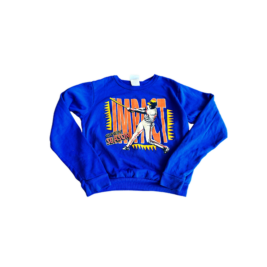 Kids Blue Baseball Crewneck